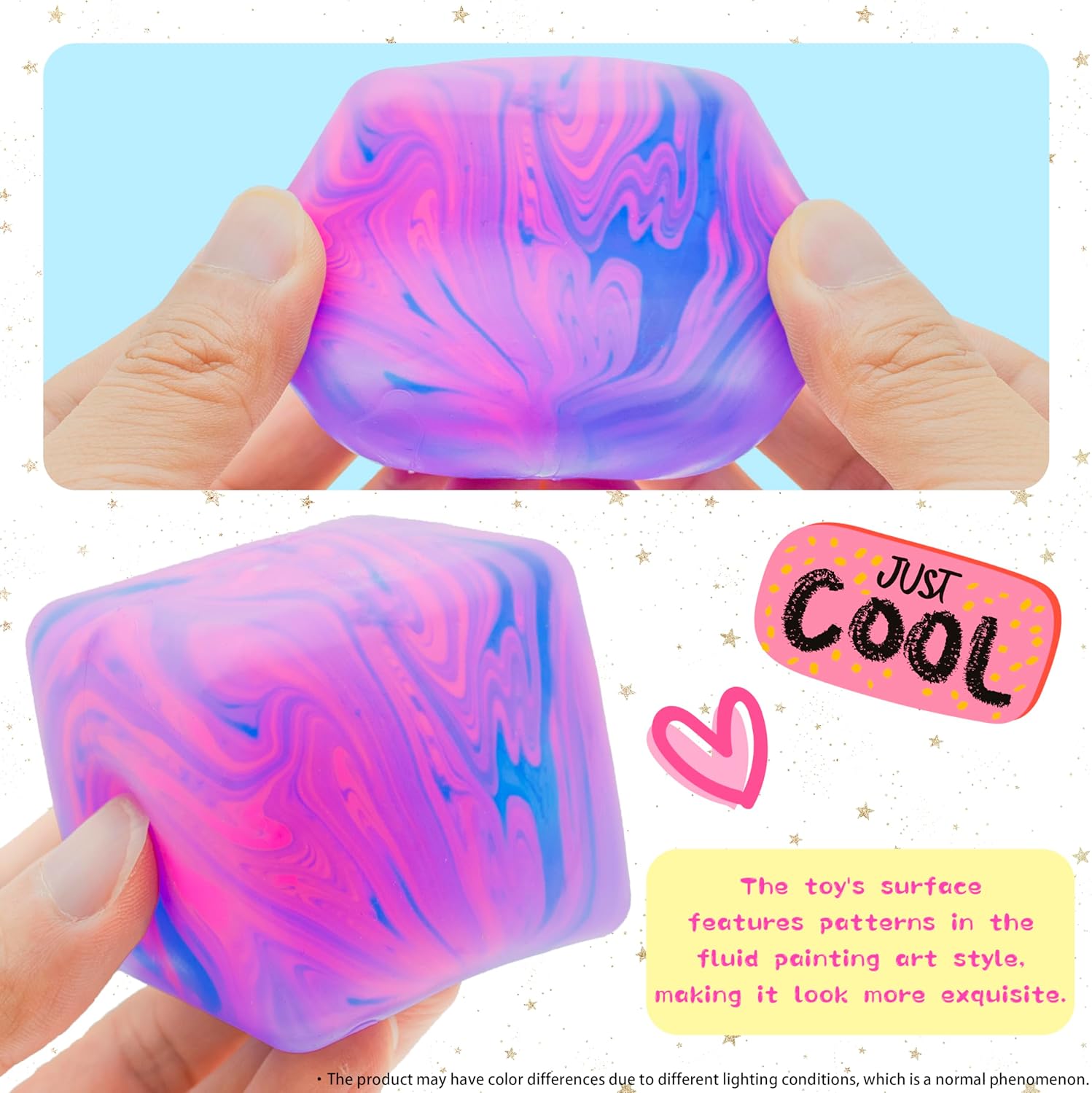 NeeDoh Nice Cube ?C Solid Squish ?C Pink & Blue - Image 2