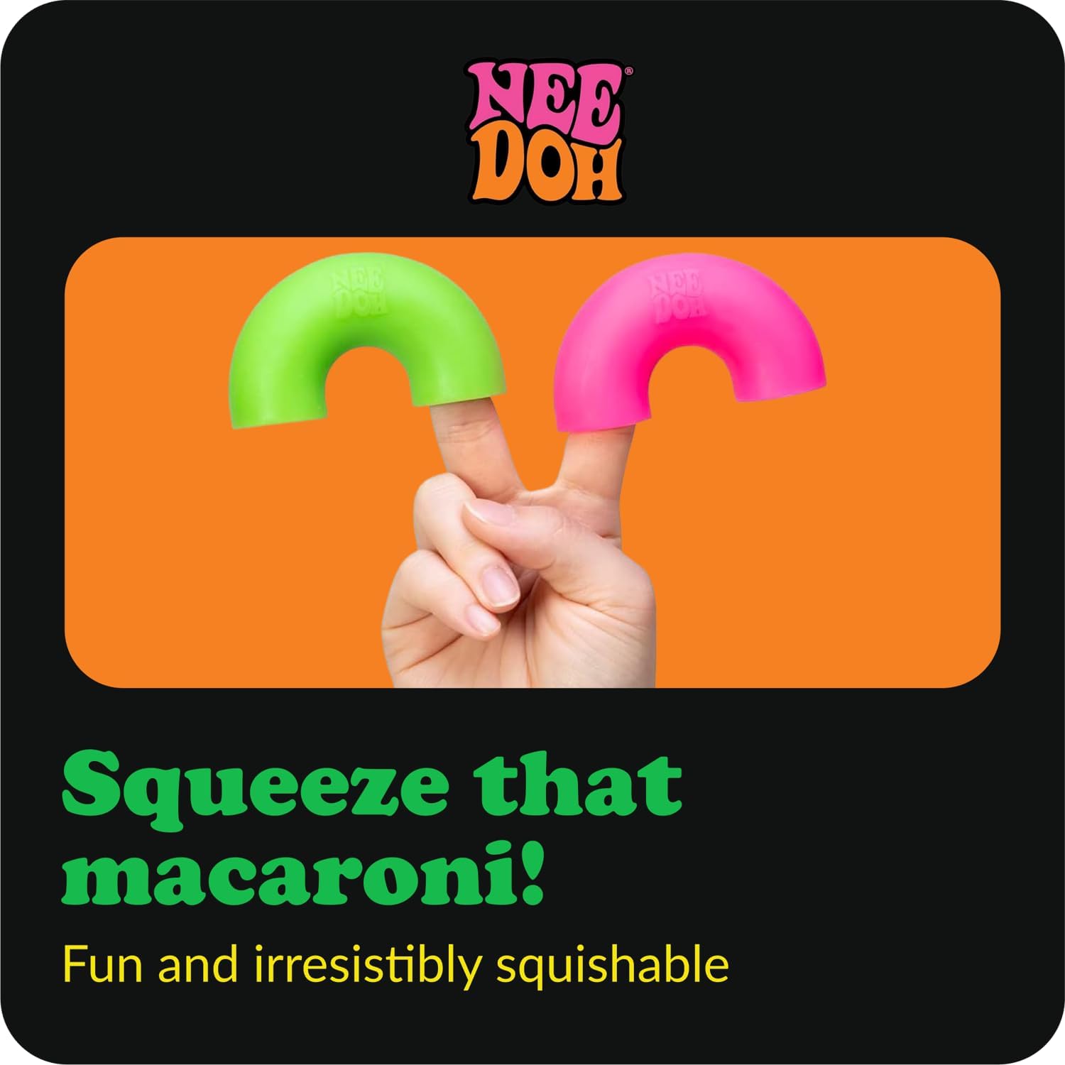 Schylling NeeDoh Mac ‘N- Squeeze - Sensory Squeeze Toy - Contains 4 Squishy Noodles - 3 Wide - Color May Vary (Pack of 1) - Image 3