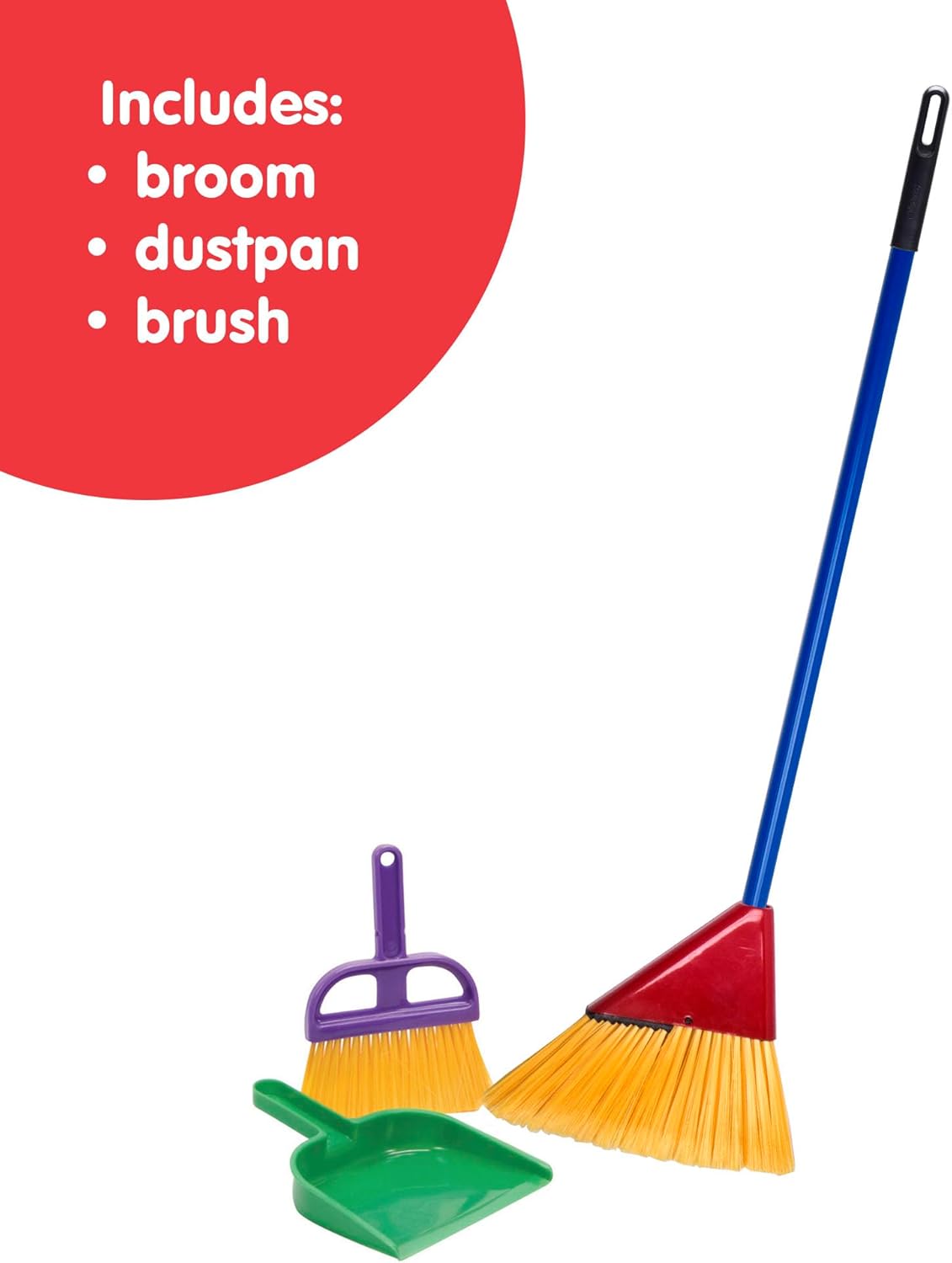 Schylling Children-s Broom Set - Kids Pretend Play Cleaning Kit - Includes Broom. Dustpan. and Brush - Ages 3 and Up - Image 2