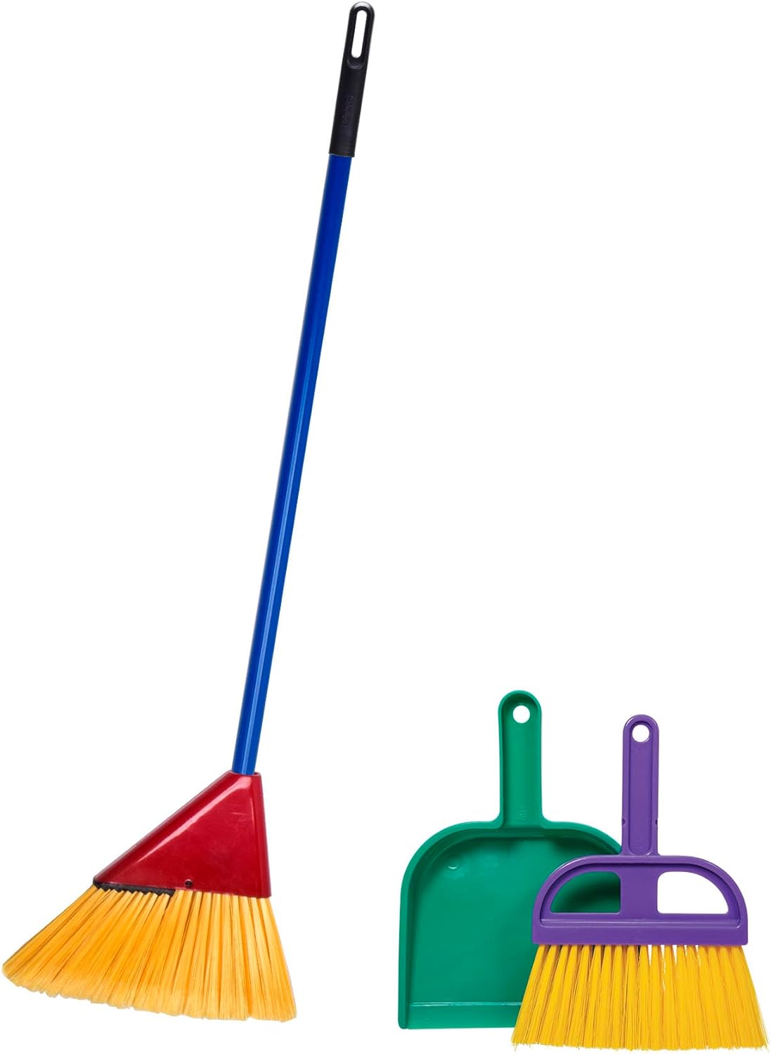 Schylling Children-s Broom Set - Kids Pretend Play Cleaning Kit - Includes Broom. Dustpan. and Brush - Ages 3 and Up