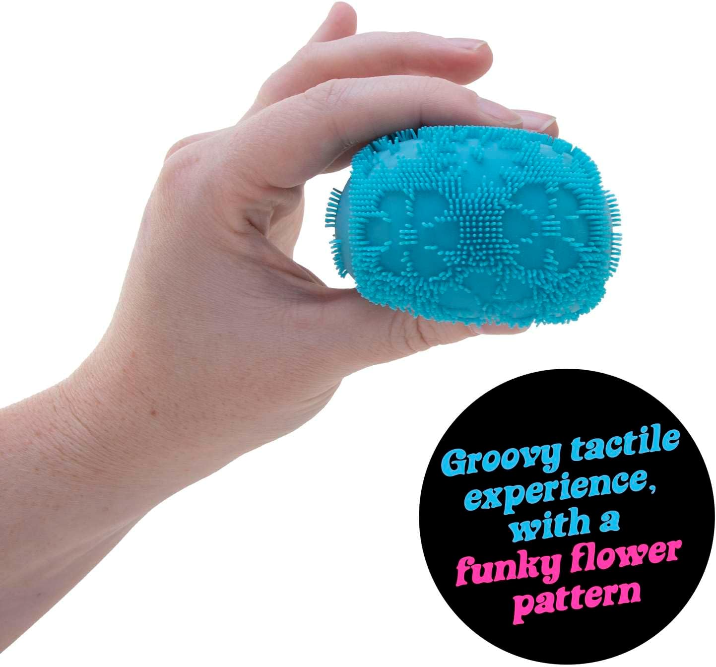 Schylling NeeDoh Fuzz Ball - Sensory Toy with a Velvet Texture and Soft Cloud Squish - Wavy Pattern You Can See and Feel - Ages 3 and Up - Color May Vary; One Per Pack (Flower Power) - Image 6
