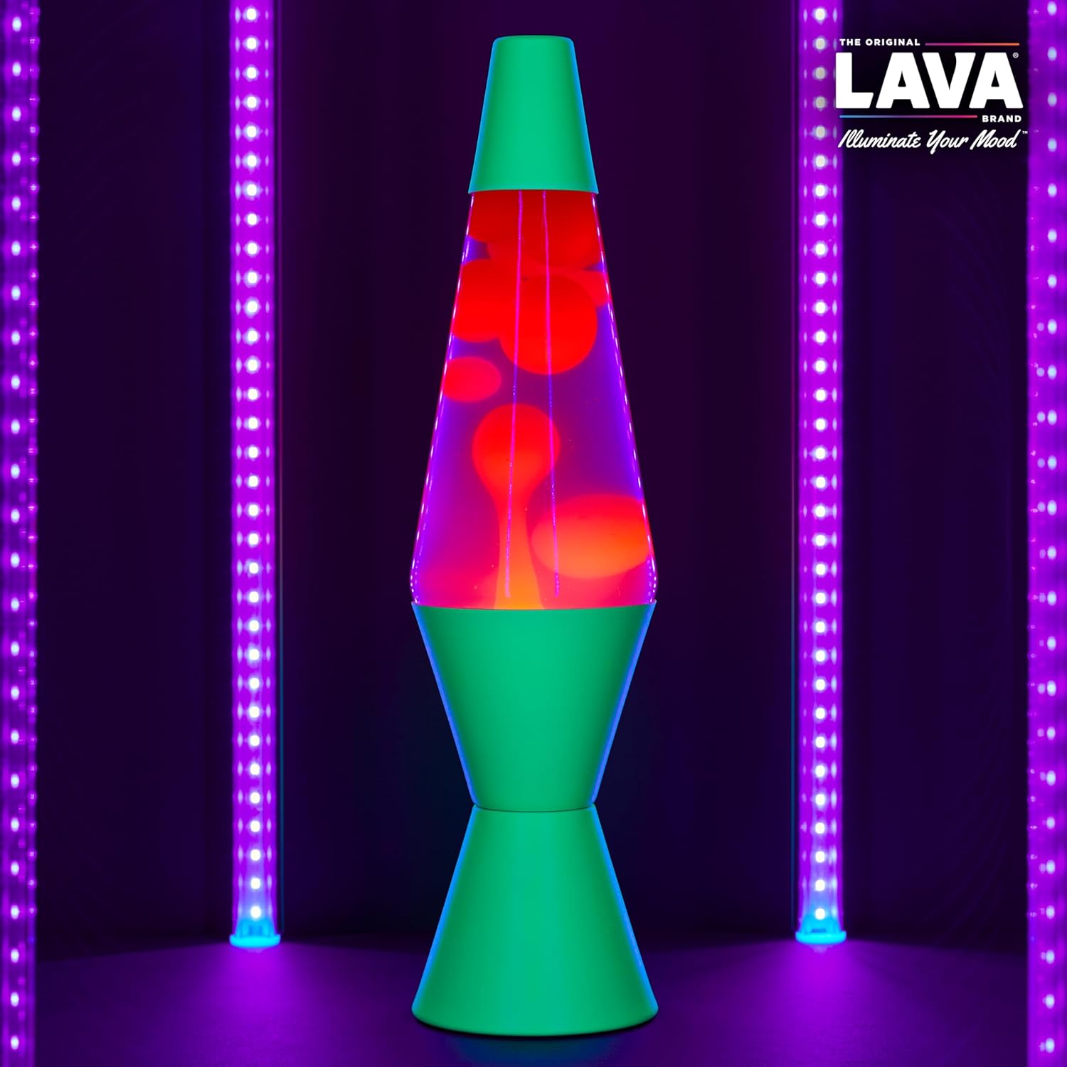 Lava The Original Lamp - 14.5 Neon Green - Classic Liquid Motion Lamp - Orange and Pink Liquid - Item #2096 (Amazon Exclusive) - Image 6