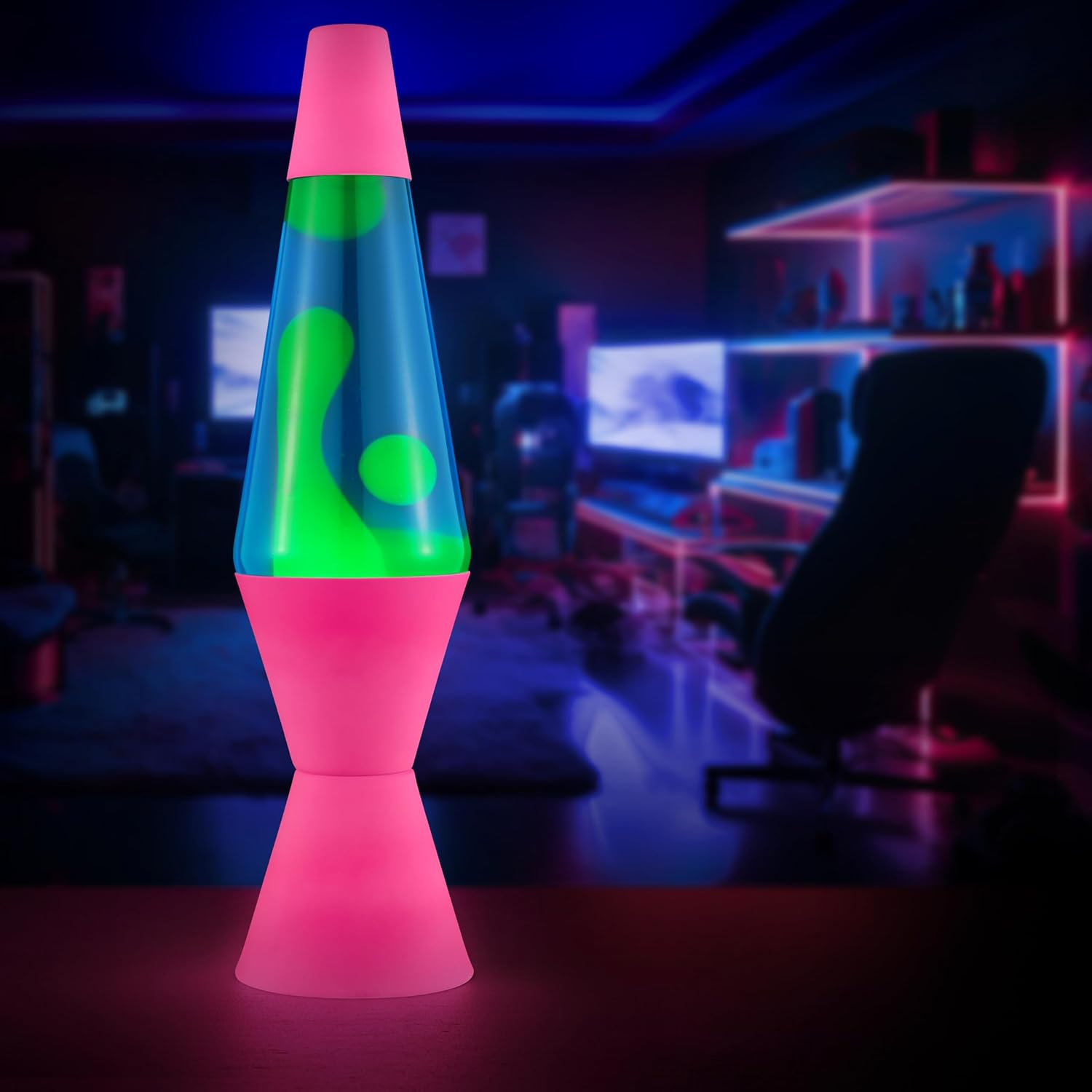 Lava The Original Lamp - 14.5 Neon Pink - Classic Liquid Motion Lamp - Green/Yellow and Blue Liquid - Item #2383 (Amazon Exclusive) - Image 4