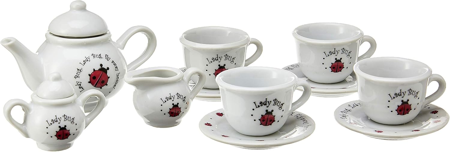 Schylling Ladybug Porcelain Tea Set . White