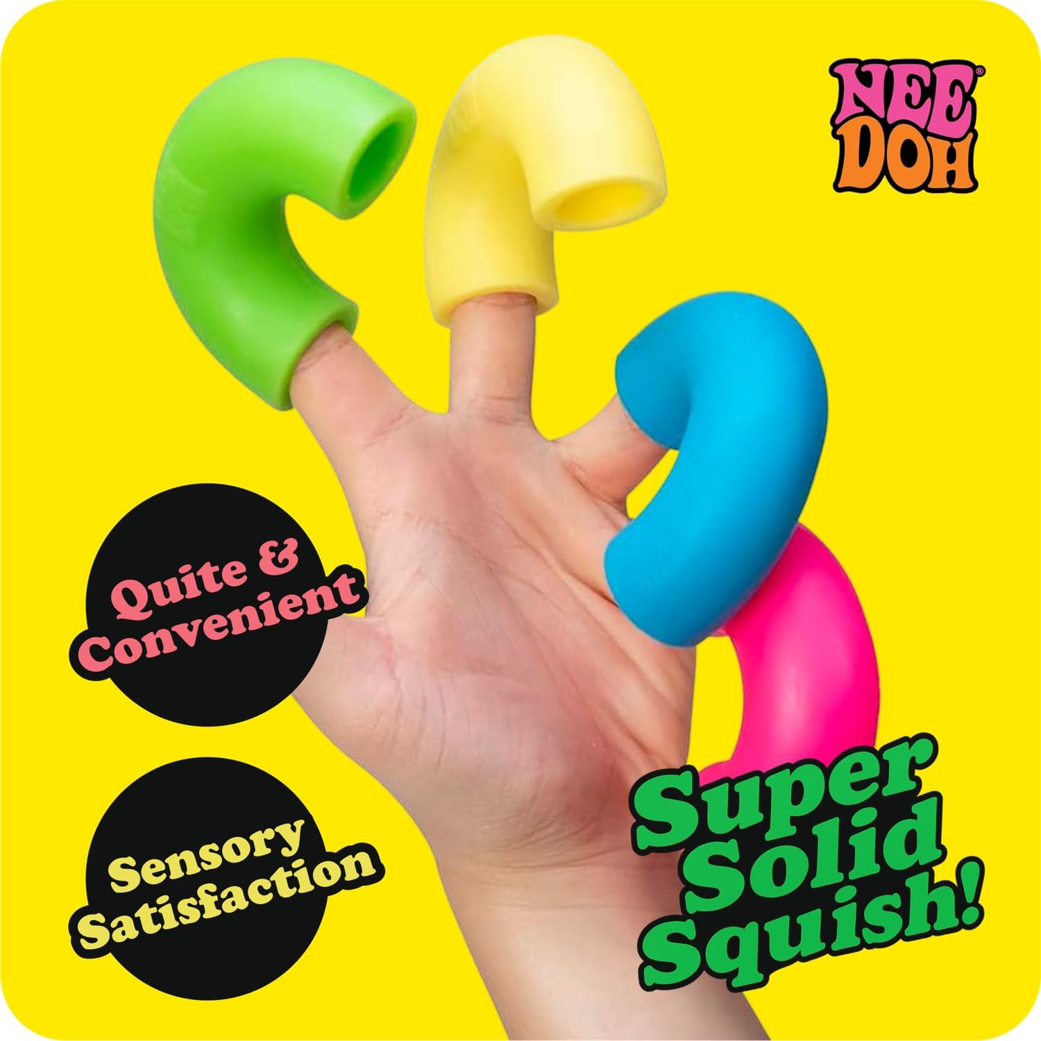 Schylling NeeDoh Mac ‘N- Squeeze - Sensory Squeeze Toy - Contains 4 Squishy Noodles - 3 Wide - Color May Vary (Pack of 1) - Image 2