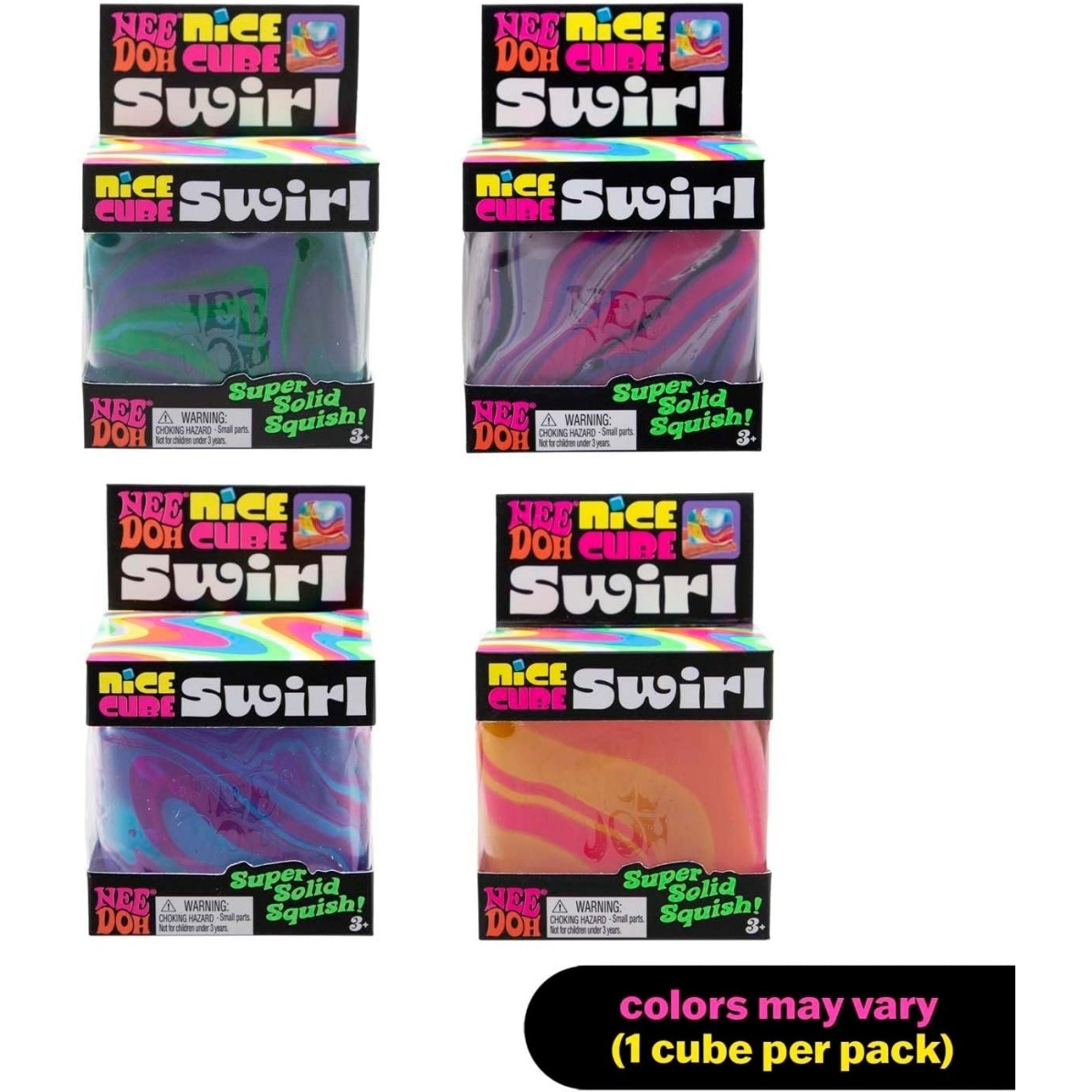 NeeDoh Nice Cube Swirl - Solid Squish - Assorted - Image 2