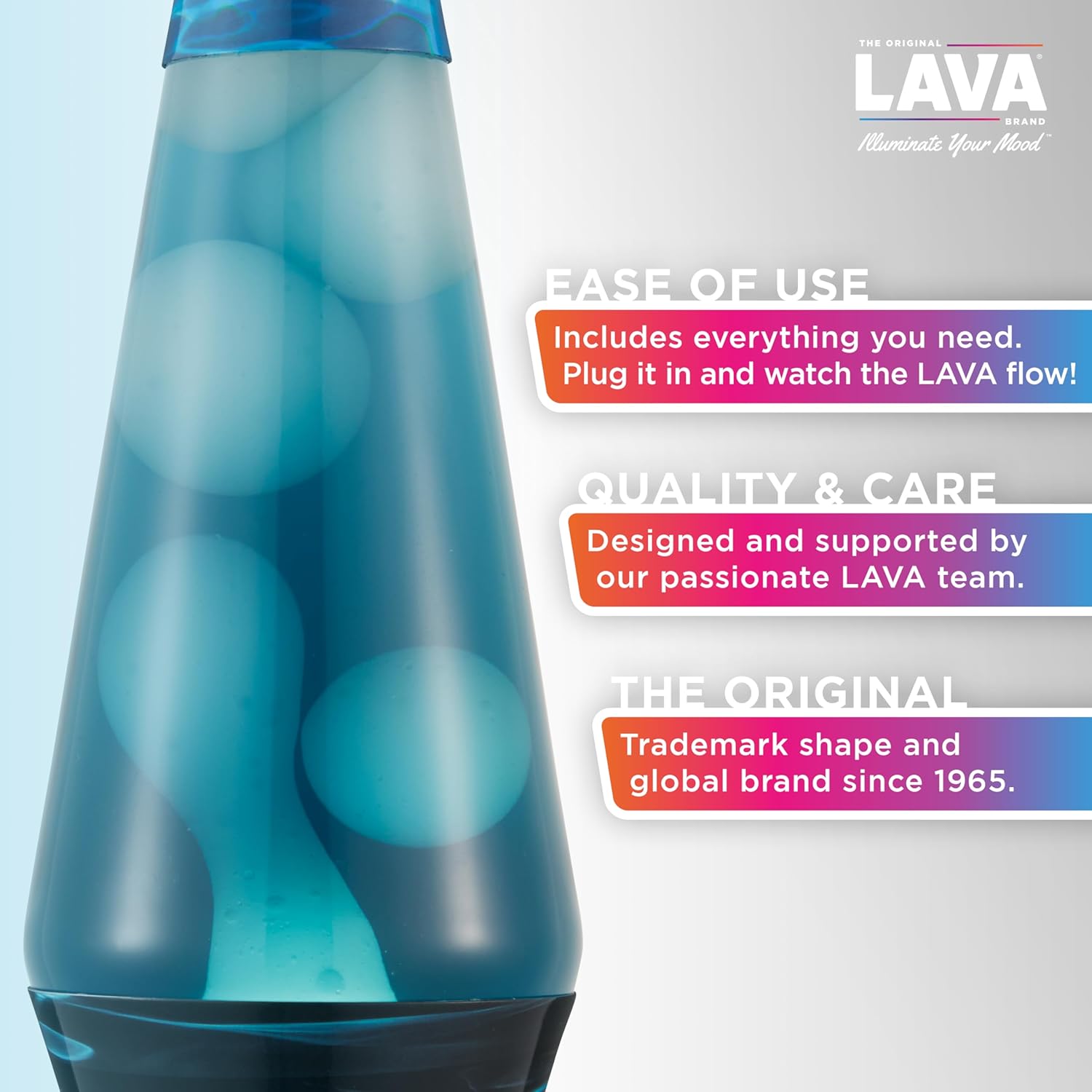 The Original Lava? Lamp - 14.5 Night Swim - Classic Liquid Motion Lamp - White Wax and Blue Liquid - Item #2095 (Amazon Exclusive) - Image 2