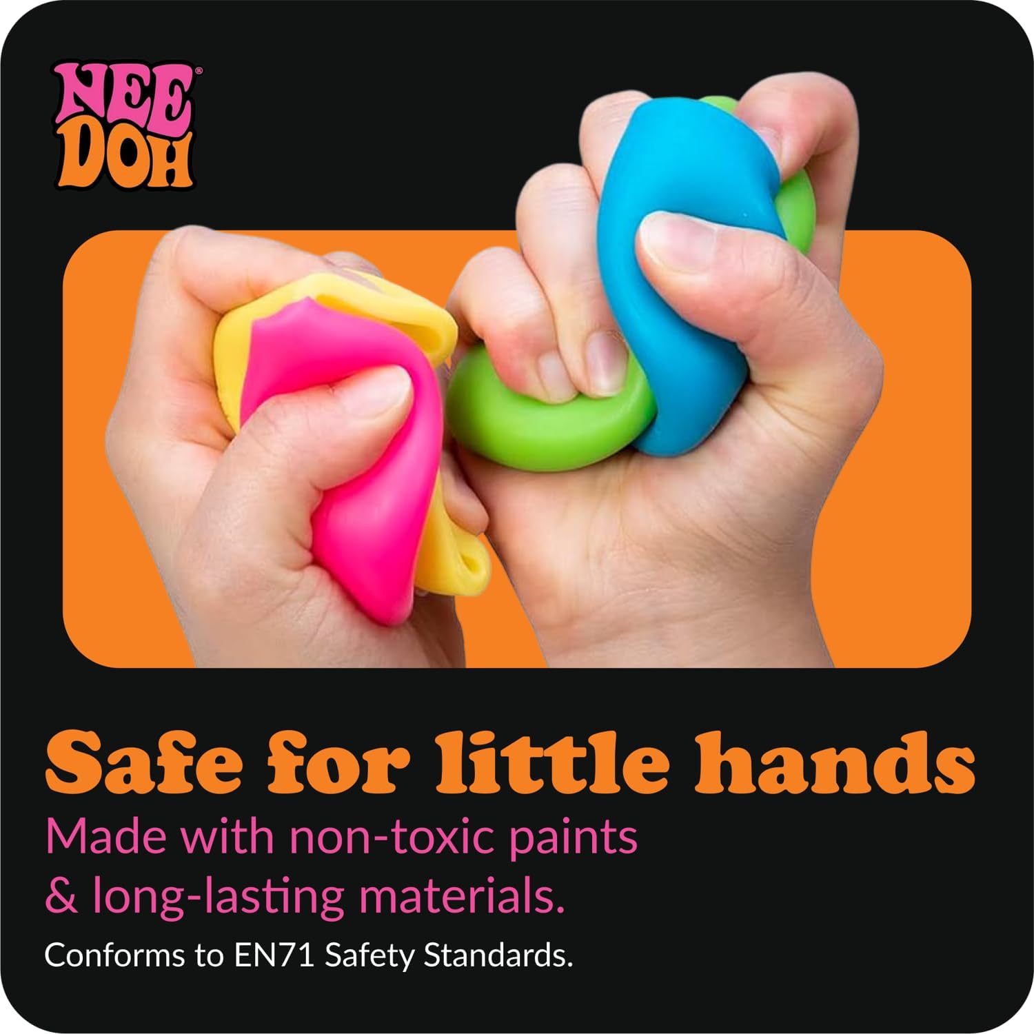 Schylling NeeDoh Mac ‘N- Squeeze - Sensory Squeeze Toy - Contains 4 Squishy Noodles - 3 Wide - Color May Vary (Pack of 1) - Image 5