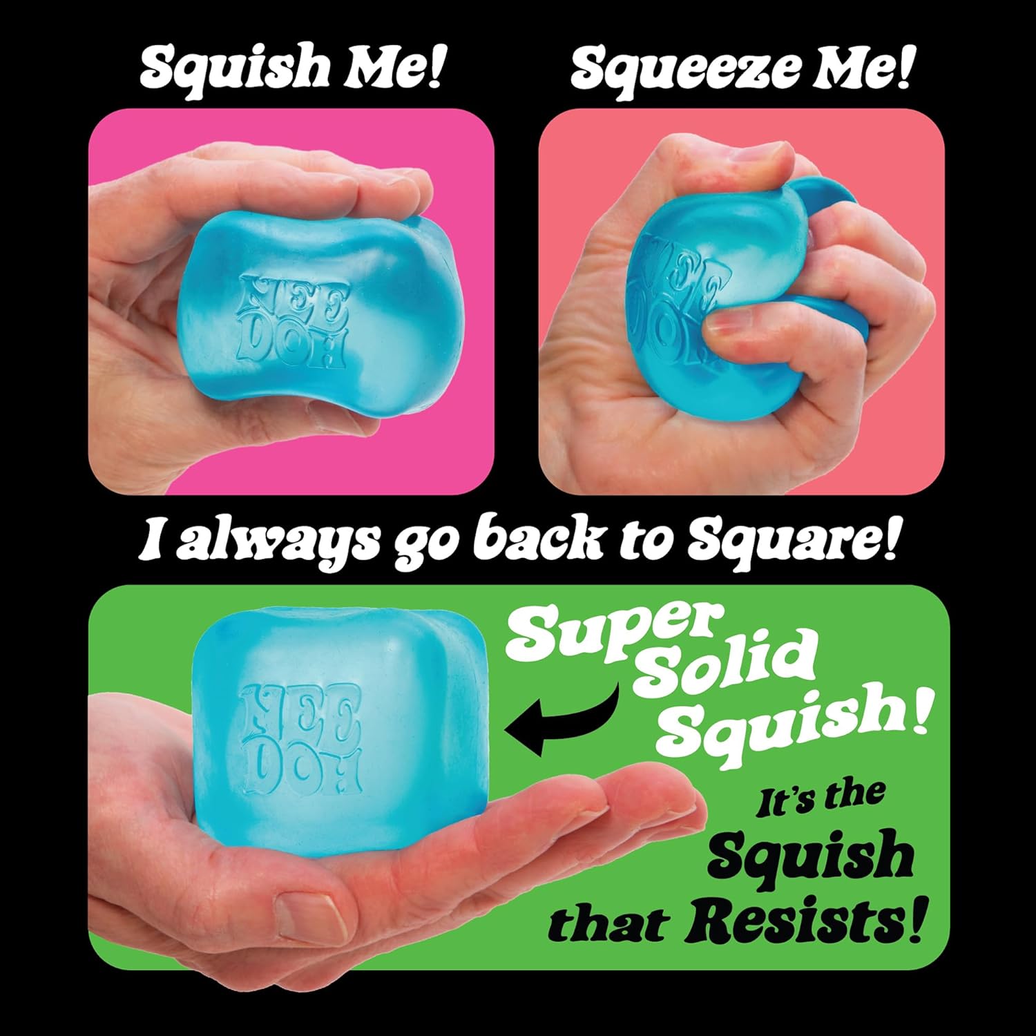 Schylling NeeDoh Nice Cube - Sensory Squeeze Toy with Super Solid Squish - 2.25 Cube - Color May Vary (Pack of 1) - Image 5