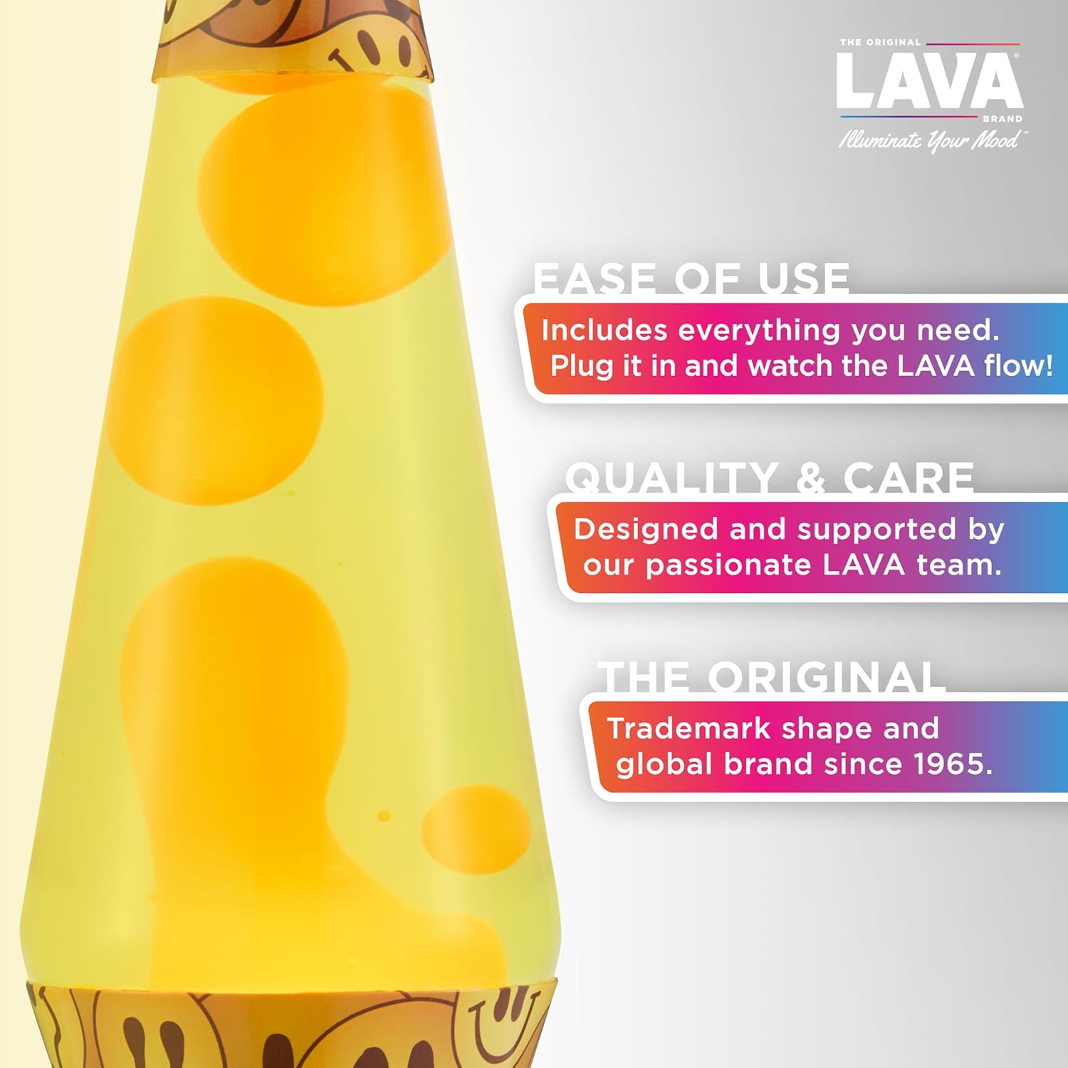The Original Lava? Lamp - 14.5 Grinning Globs - Classic Liquid Motion Lamp - Yellow Lava and Orange Liquid - Item #2094 (Amazon Exclusive) - Image 2