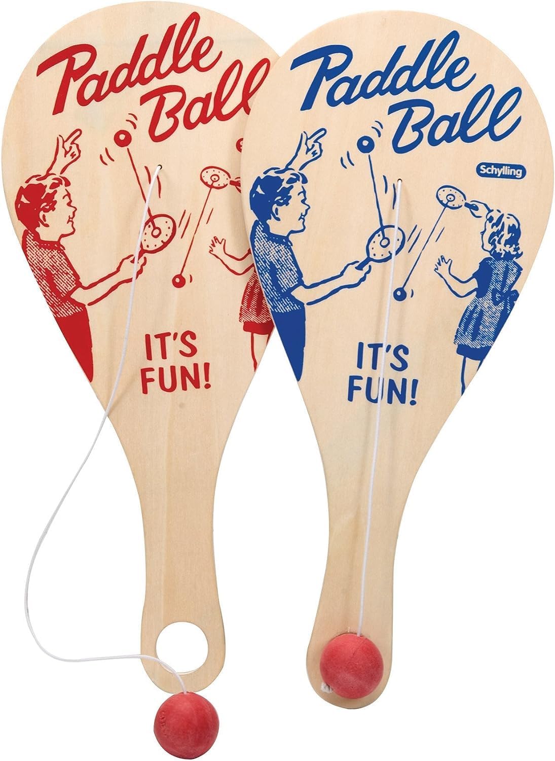 Schylling Paddle Ball - Classic Game Made with Real Wood - Ages 5 and Up - One Piece - Image 4