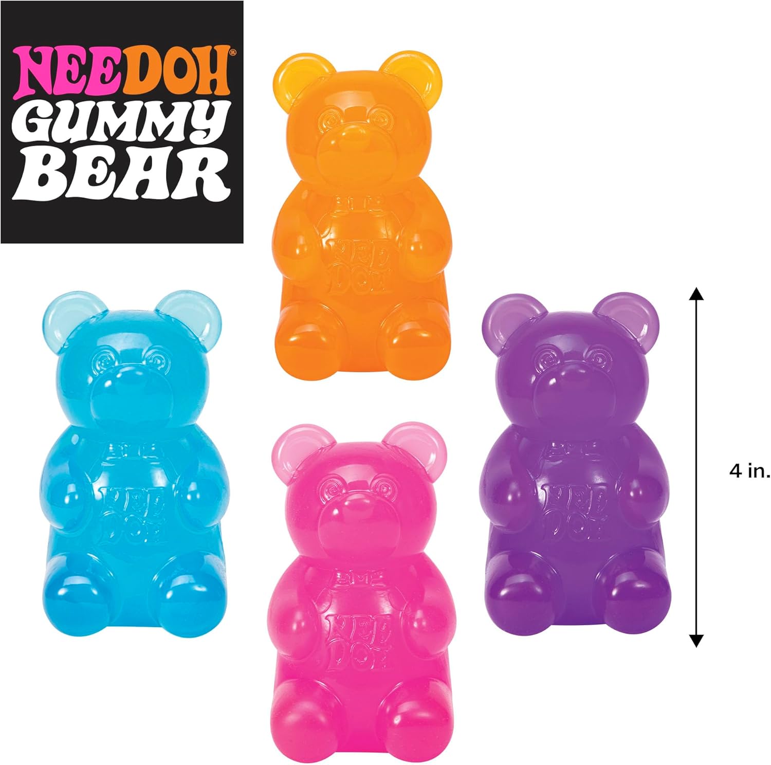 Schylling NeeDoh Gummy Bear - Sensory Fidget Toy with Jelly-Like Filling - 3.5 Tall - Colors May Vary (Pack of 1) - Image 5
