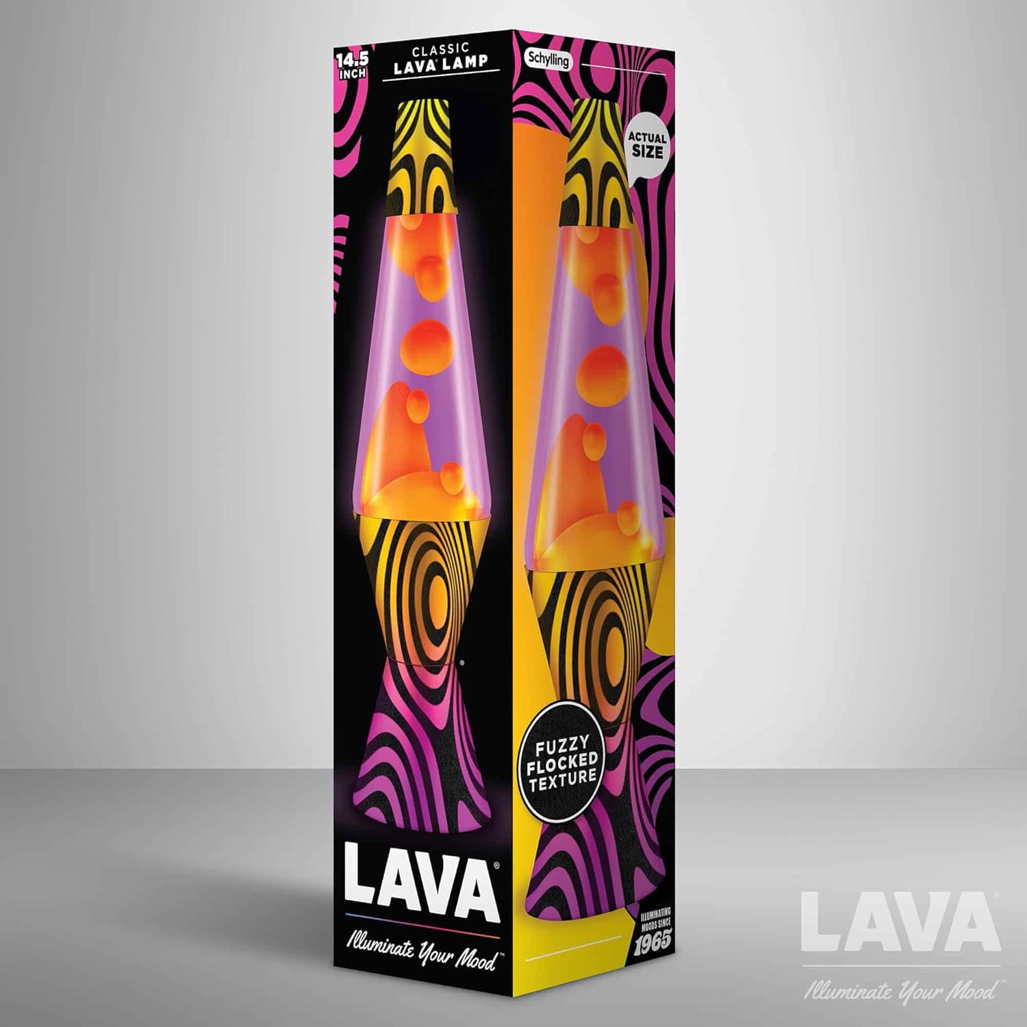 Lava? Lamp - 14.5” Groovy Gradient Flocked Base - The Original Motion Light - Yellow Wax and Purple Liquid - Item #2015 - Image 6