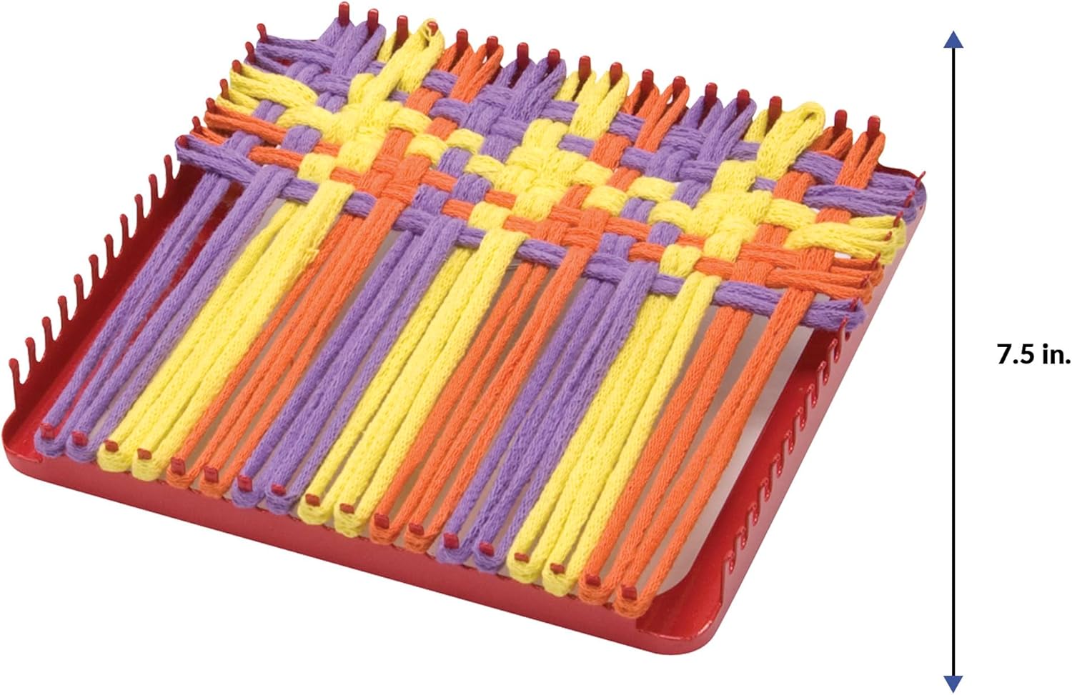 Schylling Metal Pot Holder Loom Kit - Classic Durable Weaving Frame to Make Pot Holders - Includes Loom. Hook. Instructions. and 80 Colorful Cotton Loops - Ages 5 and Up - Image 4