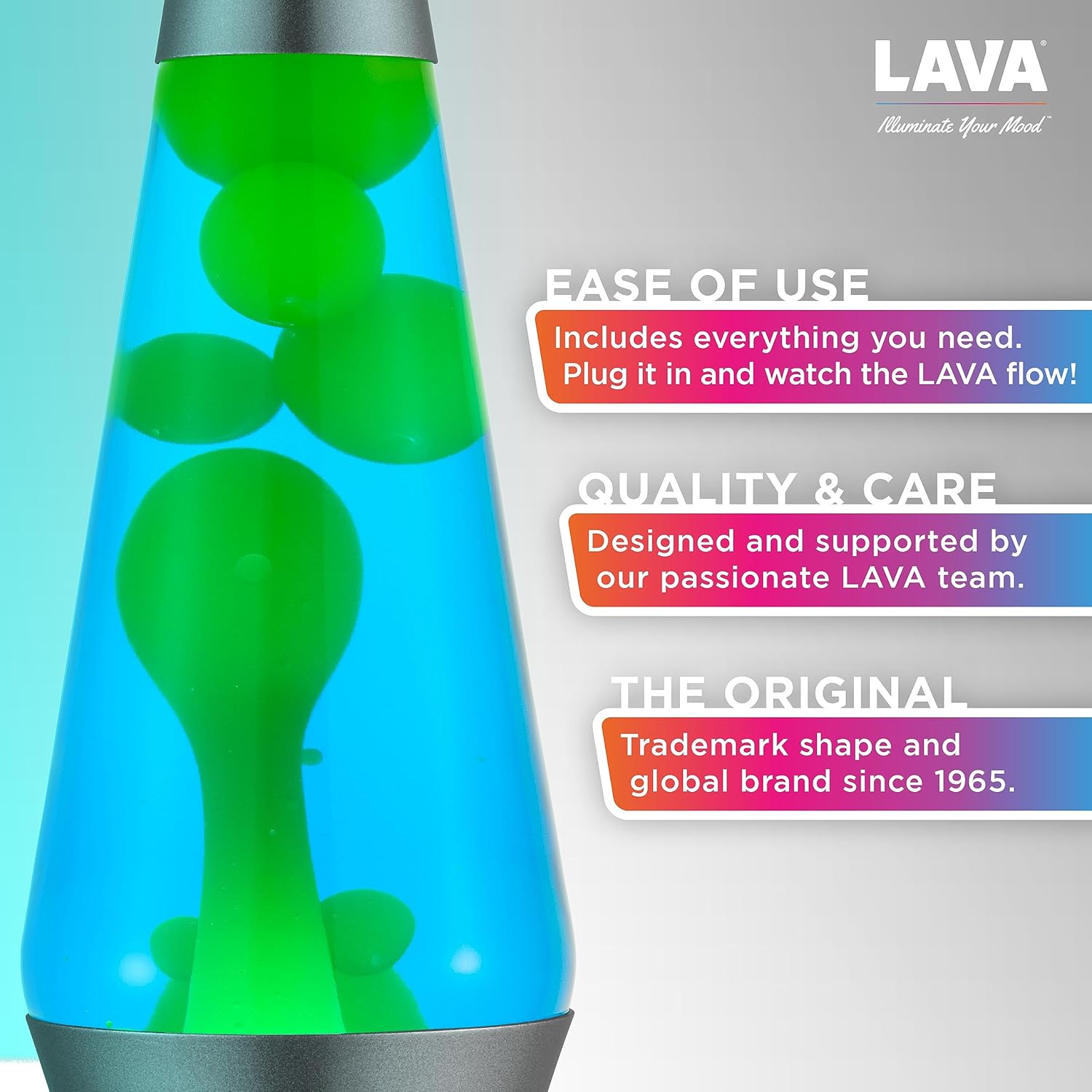 Lava? Lamp - 14.5 Deep Ocean - The Original Motion Light - Yellow/Green Wax and Blue Liquid - Item #2634 (Amazon Exclusive) - Image 2
