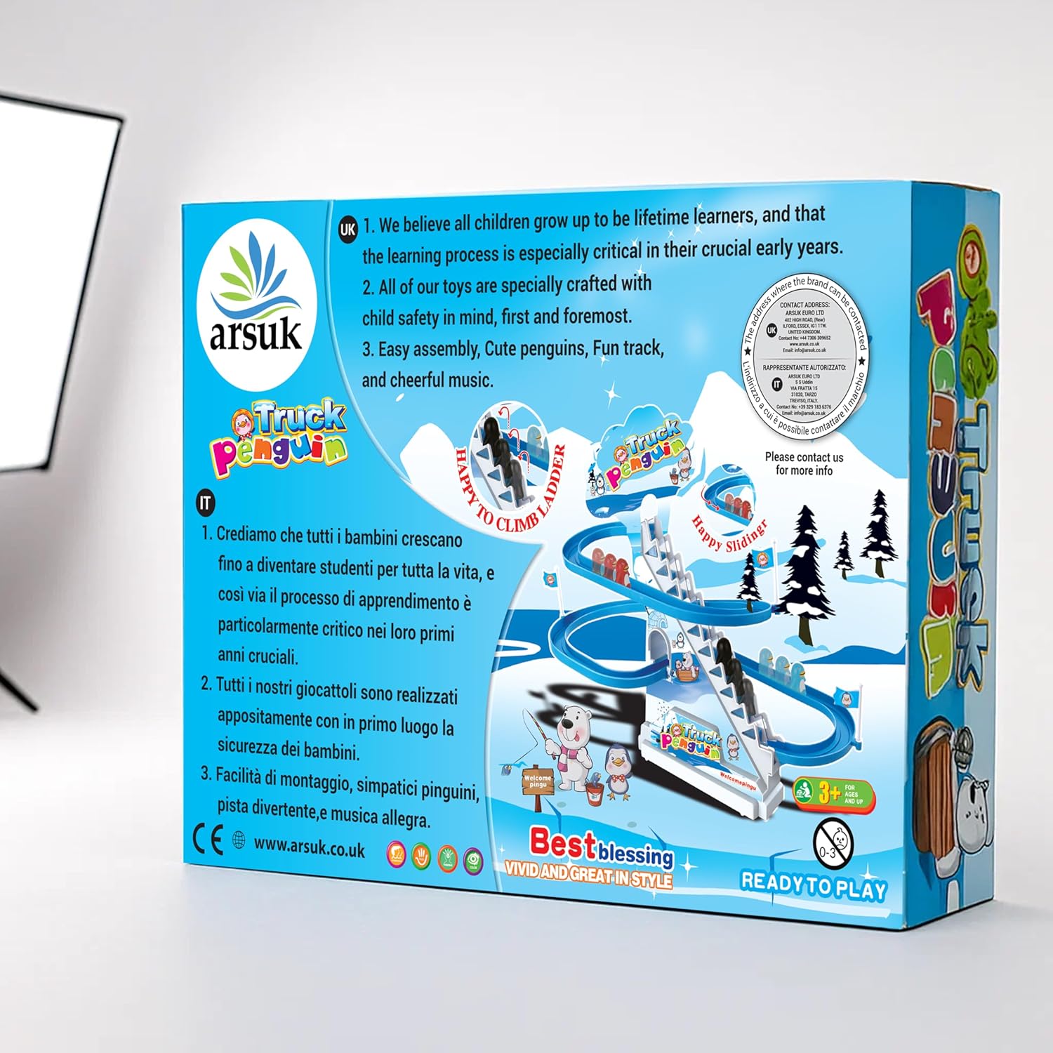 ARSUK Penguin Race Game Toy Playful Musical Roller Coaster Track Playset with Music & LED Flashing Lights On/Off Button for Toddlers and Kids Gift - Image 11