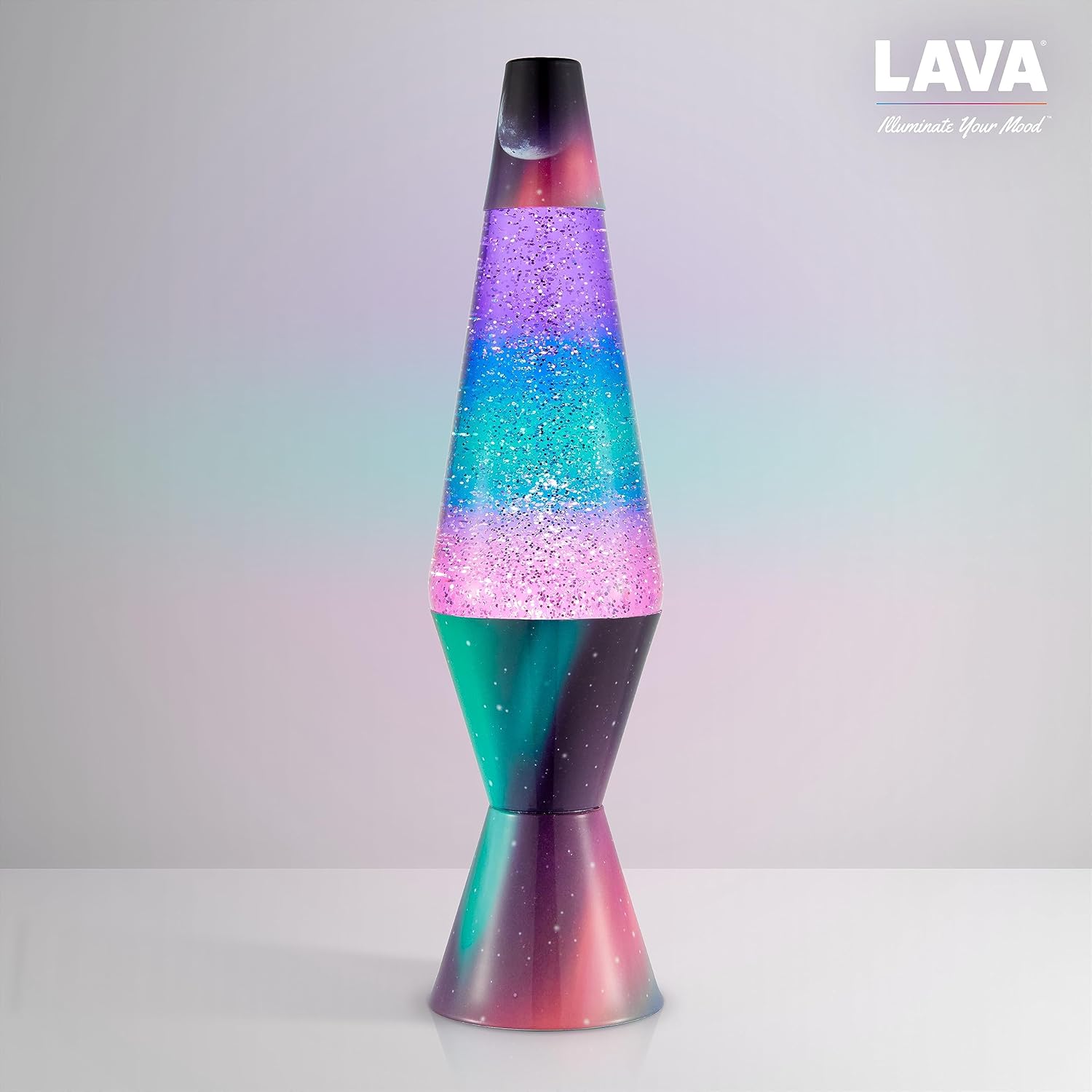 Lava? Lamp - 14.5 Polar Glimmer - The Original Motion Light - Silver Glitter. Multicolor Base and Globe - Item #2048 (Amazon Exclusive) - Image 8