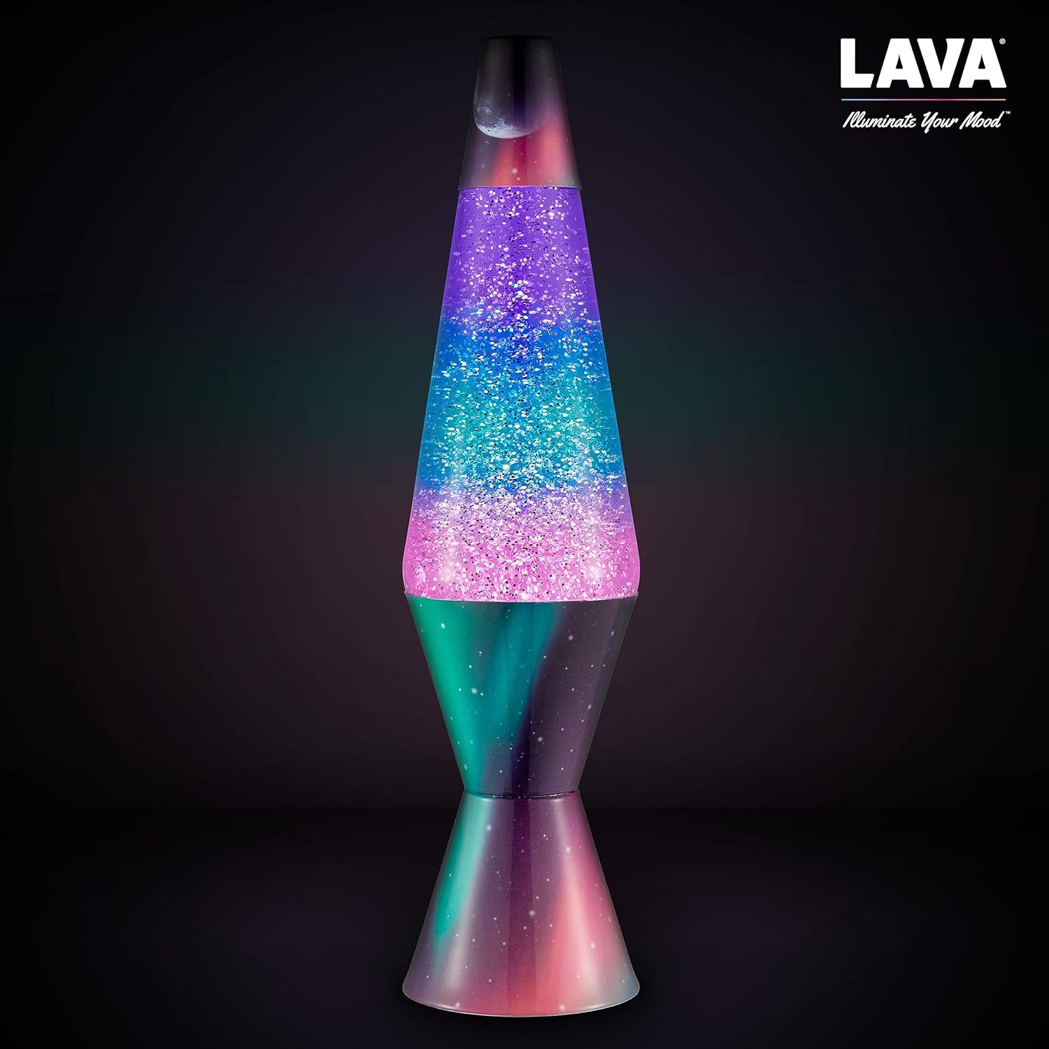 Lava? Lamp - 14.5 Polar Glimmer - The Original Motion Light - Silver Glitter. Multicolor Base and Globe - Item #2048 (Amazon Exclusive) - Image 7