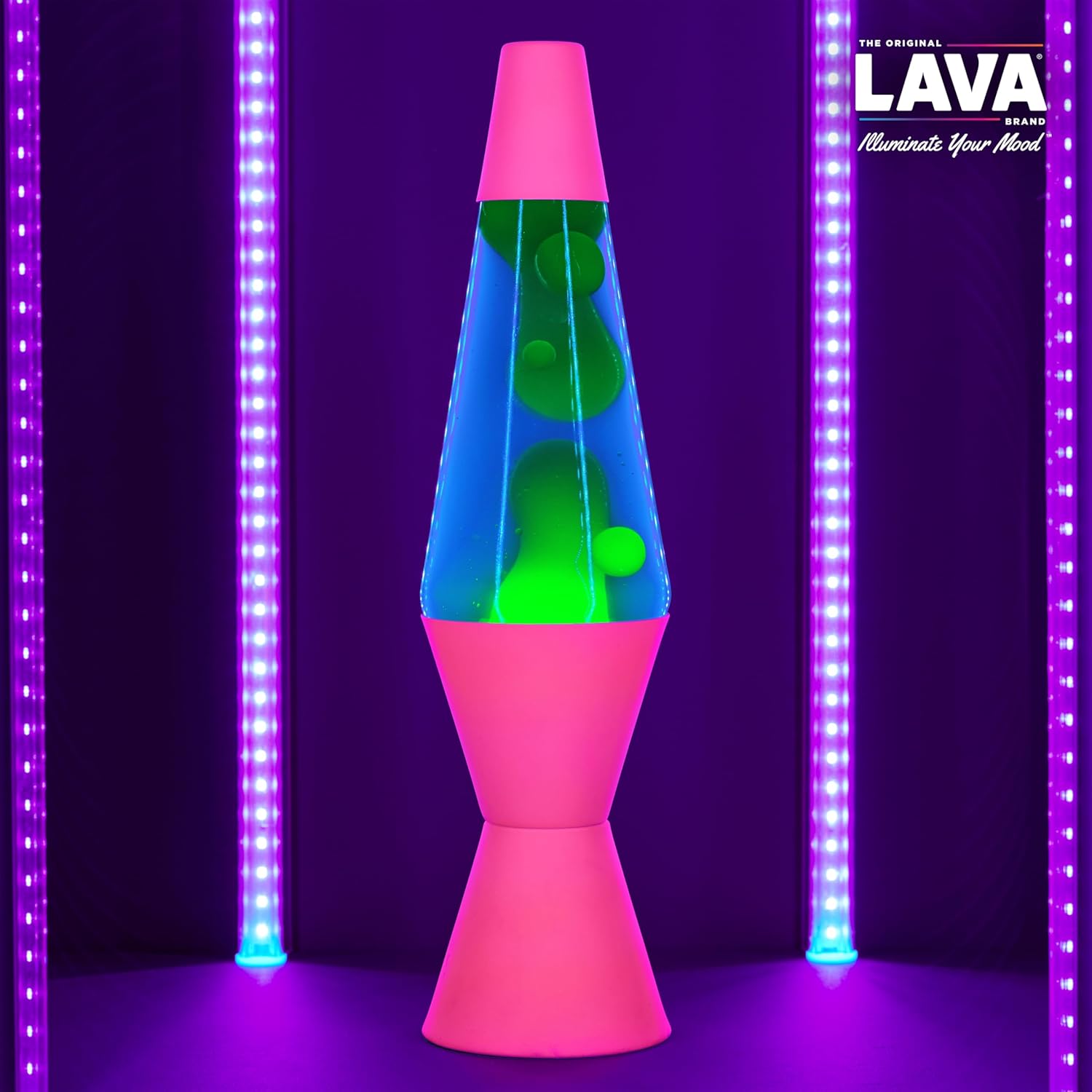 Lava The Original Lamp - 14.5 Neon Pink - Classic Liquid Motion Lamp - Green/Yellow and Blue Liquid - Item #2383 (Amazon Exclusive) - Image 6