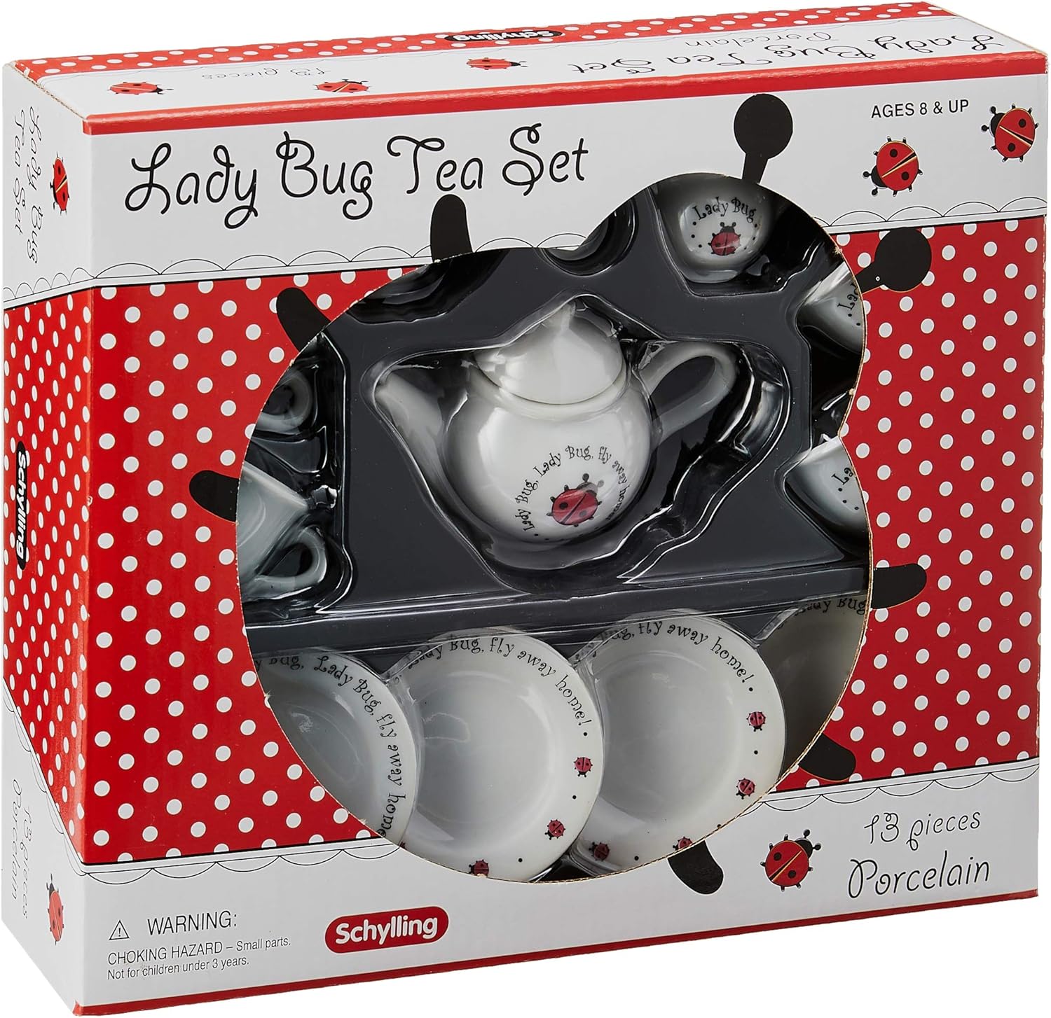 Schylling Ladybug Porcelain Tea Set . White - Image 2