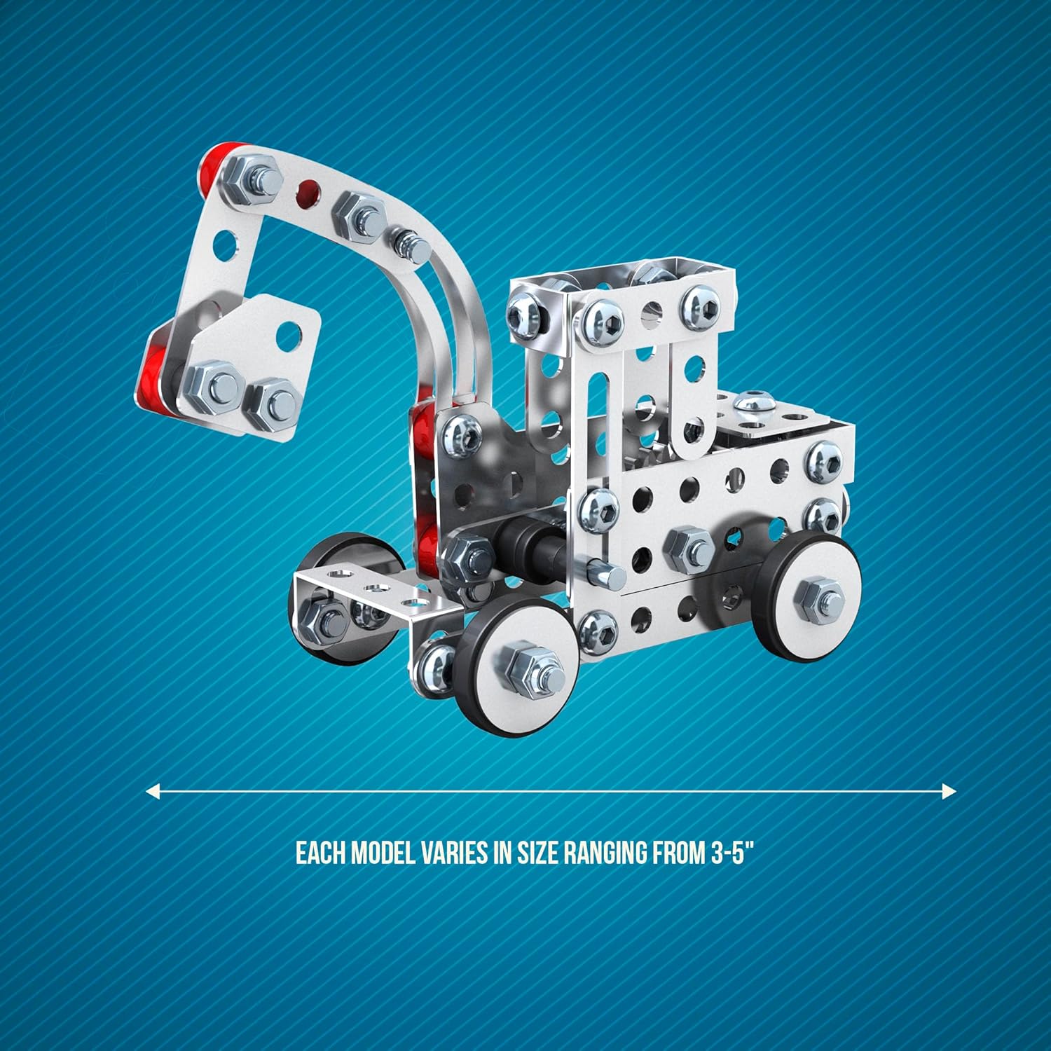 Schylling Steel Works Mechanical Multi-Model - Steel Building Set - Includes 300 Pieces. Tools. and Instructions to Make 10 Different Models - Ages 8 and Up - Image 5