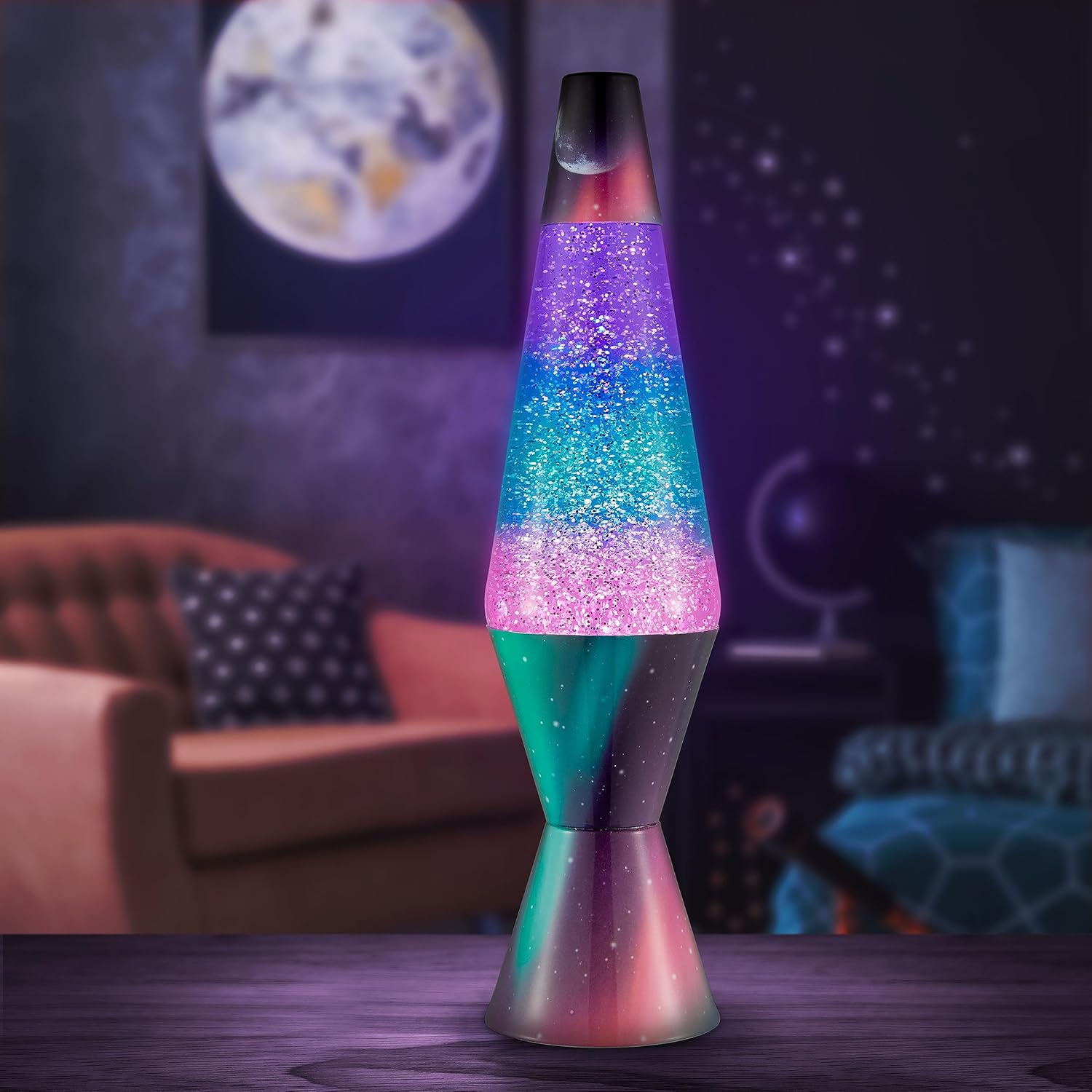 Lava? Lamp - 14.5 Polar Glimmer - The Original Motion Light - Silver Glitter. Multicolor Base and Globe - Item #2048 (Amazon Exclusive) - Image 4