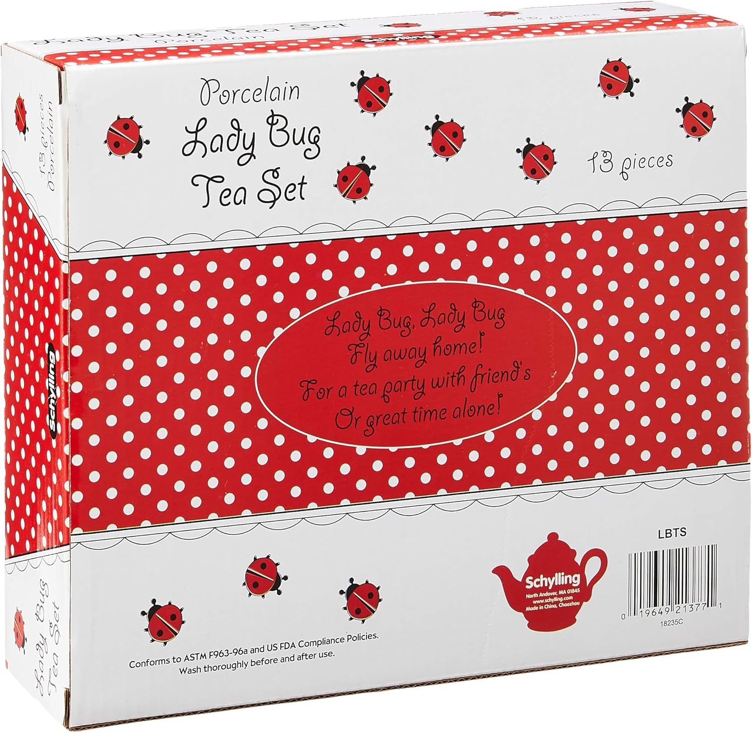 Schylling Ladybug Porcelain Tea Set . White - Image 3