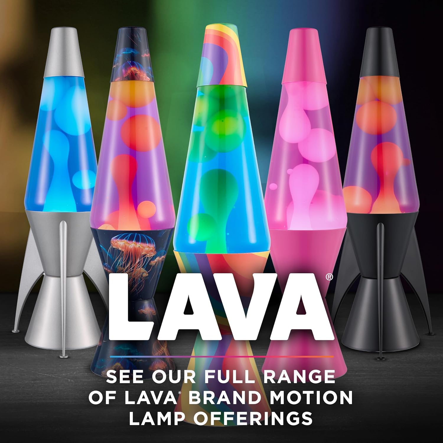 Lava The Original Lamp - 14.5 Warped Rainbow ?C Classic Liquid Motion Lamp - Yellow Wax and Blue Liquid - Item #2713 (Amazon Exclusive) - Image 6