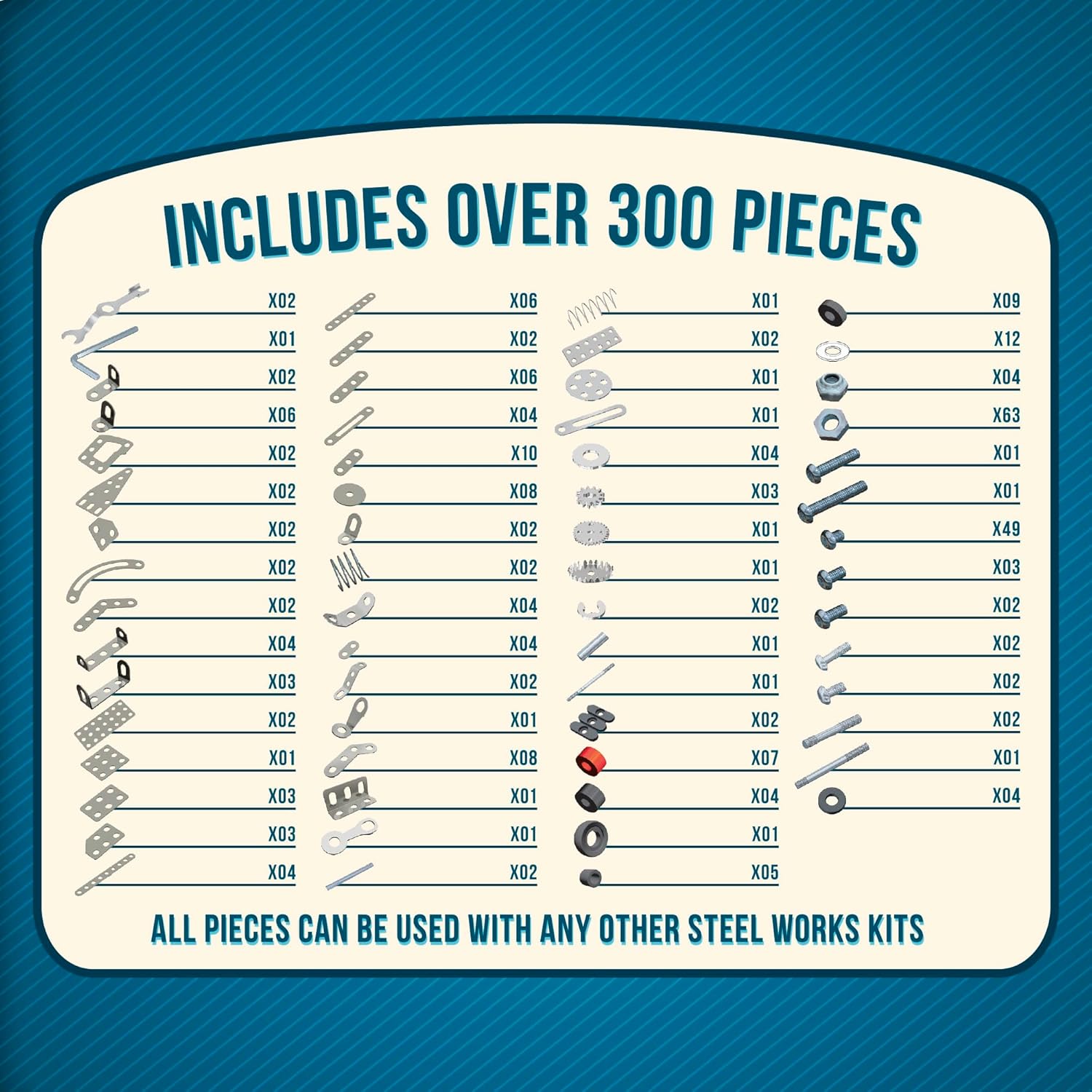 Schylling Steel Works Mechanical Multi-Model - Steel Building Set - Includes 300 Pieces. Tools. and Instructions to Make 10 Different Models - Ages 8 and Up - Image 2