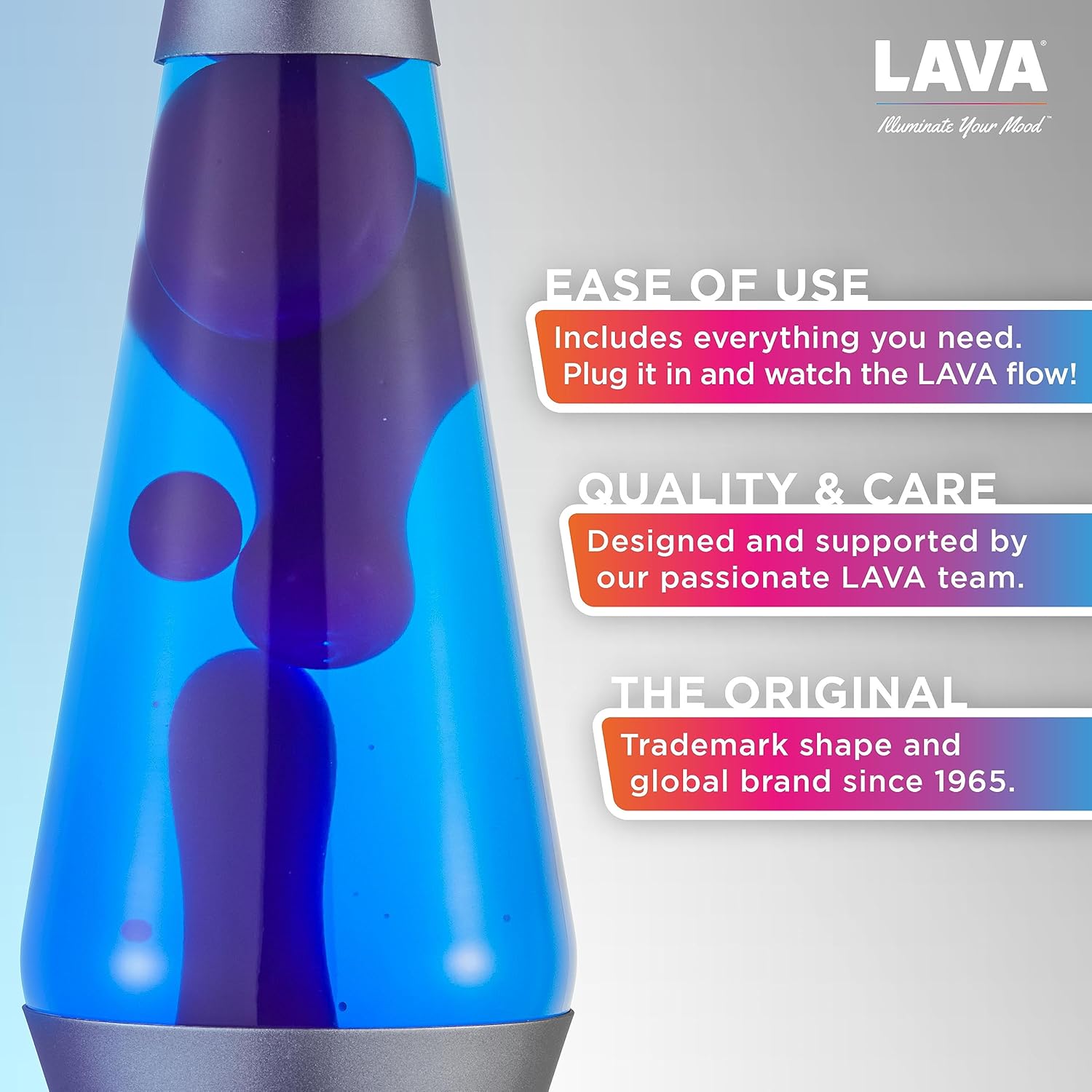 Lava? Lamp - 14.5 Cosmic Wave - The Original Motion Light - Purple Wax and Blue Liquid - Item #2633 (Amazon Exclusive) - Image 2