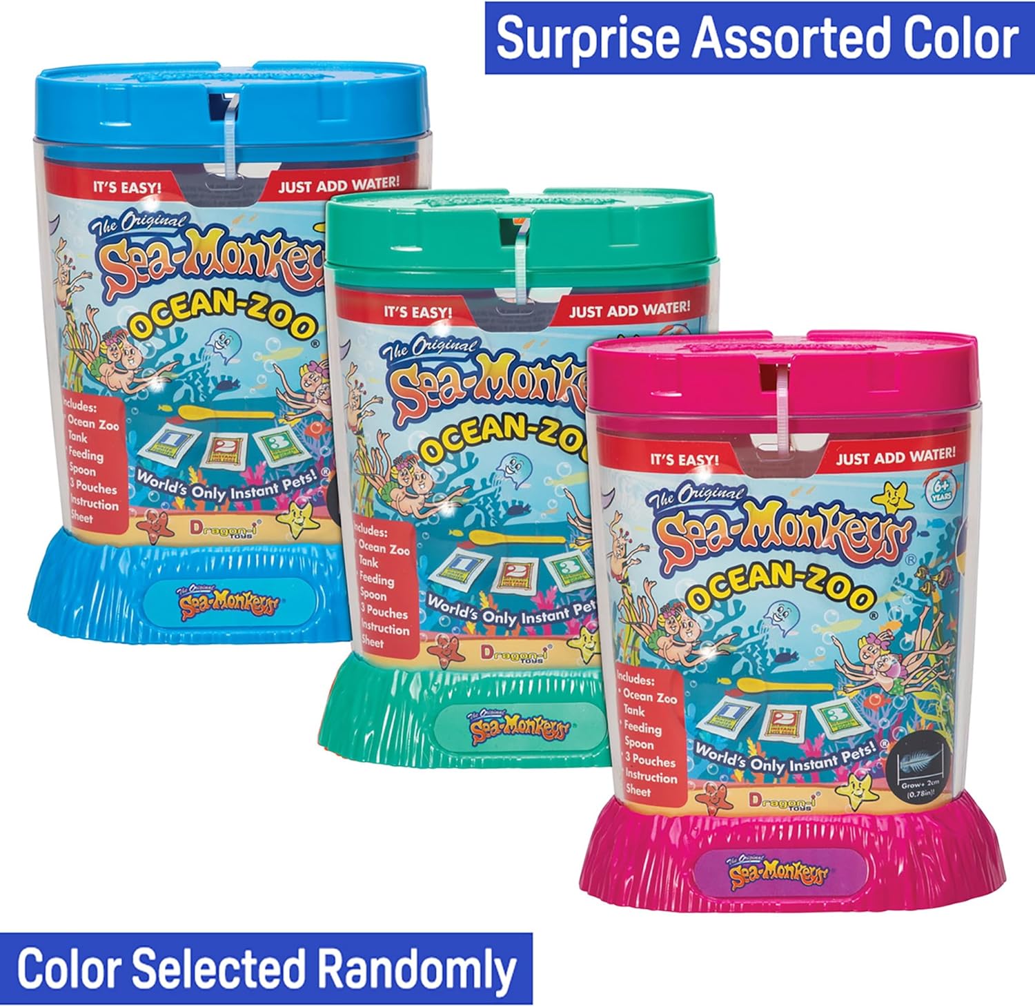 Sea-Monkeys? Ocean Zoo - World-s Only Instant Pets? - Assorted Colors - Ages 6+ (Pack of 1) - Image 2