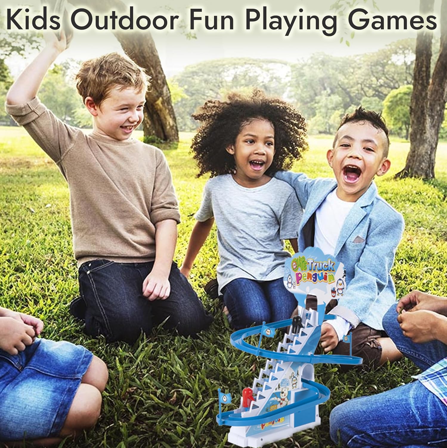 ARSUK Penguin Race Game Toy Playful Musical Roller Coaster Track Playset with Music & LED Flashing Lights On/Off Button for Toddlers and Kids Gift - Image 10