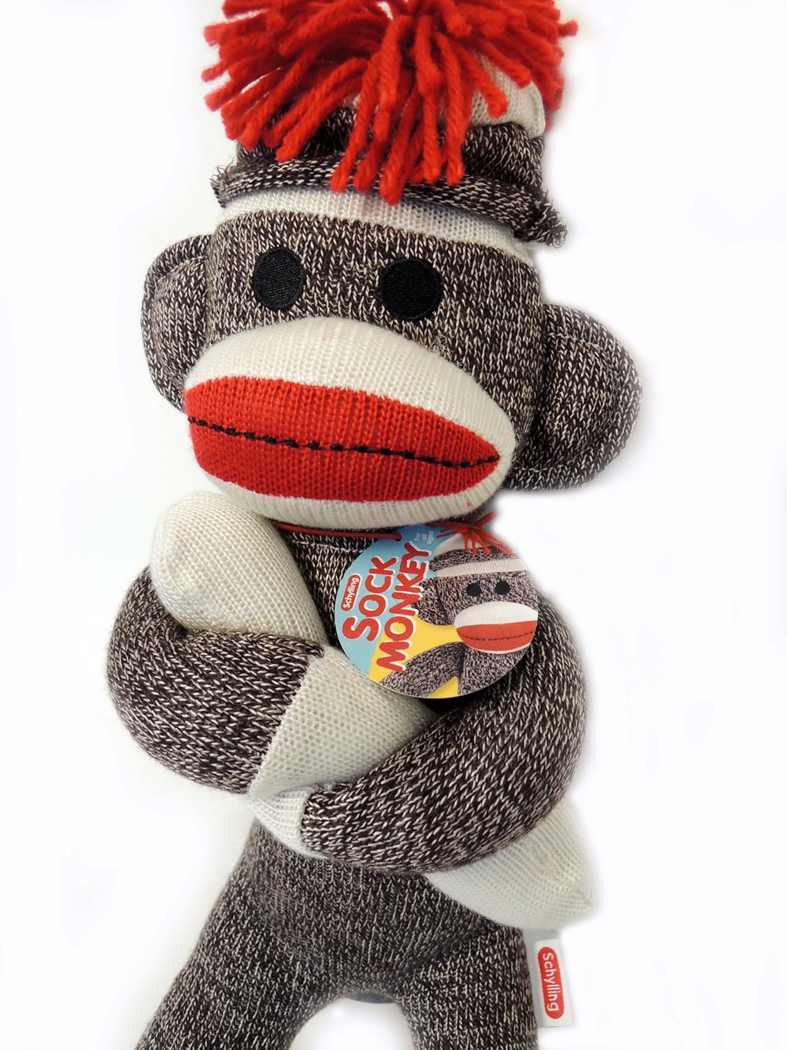 Schylling Brand Classic 20 Retro Sock Monkey Stuffed Animal - Knitted Texture Original Look - Ages 12 Months and Up - Image 2